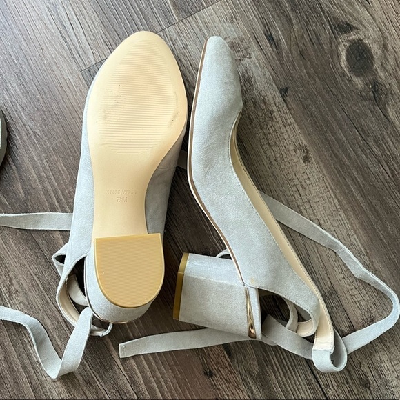 Nine West Andrea Lace Up light Grey Suede Pumps- 7.5 👡 - Picture 4 of 6